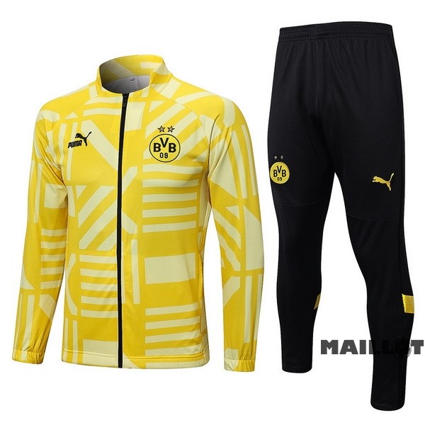 Foot Maillot Pas Cher Ensemble Complet Ropa Deportiva Con Cremallera Larga Borussia Dortmund 2022 2023 Jaune III Noir