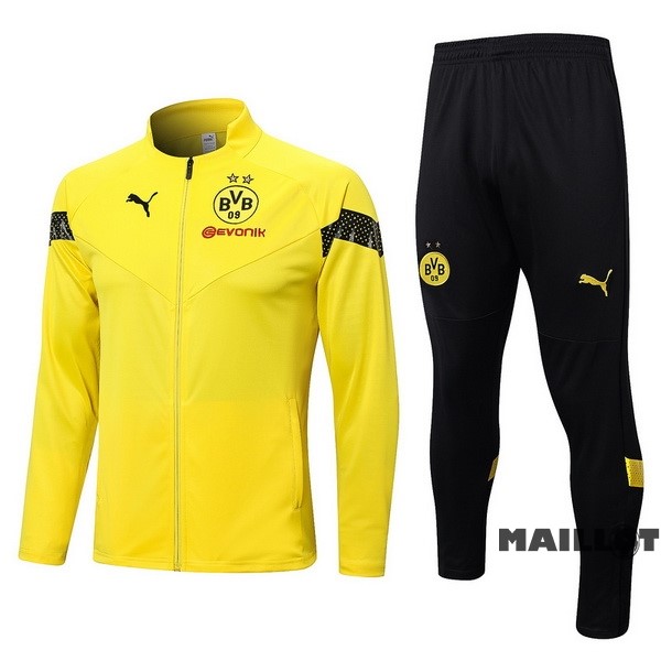 Foot Maillot Pas Cher Ensemble Complet Ropa Deportiva Con Cremallera Larga Borussia Dortmund 2022 2023 Jaune Noir