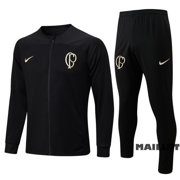 Foot Maillot Pas Cher Ensemble Complet Ropa Deportiva Con Cremallera Larga Corinthians Paulista 2022 2023 Noir