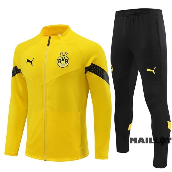 Foot Maillot Pas Cher Ensemble Complet Ropa Deportiva Con Cremallera Larga Enfant Borussia Dortmund 2022 2023 Jaune