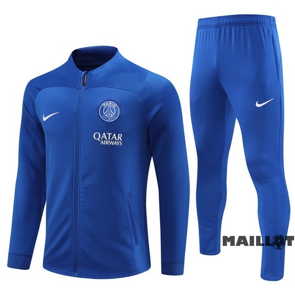 Foot Maillot Pas Cher Ensemble Complet Ropa Deportiva Con Cremallera Larga Enfant Paris Saint Germain 2022 2023 I Bleu