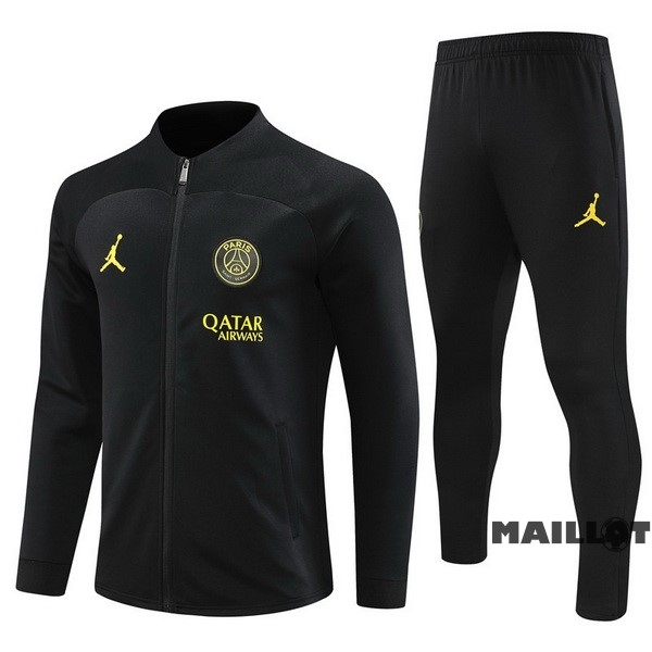 Foot Maillot Pas Cher Ensemble Complet Ropa Deportiva Con Cremallera Larga Enfant Paris Saint Germain 2022 2023 Noir