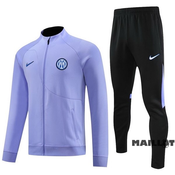 Foot Maillot Pas Cher Ensemble Complet Ropa Deportiva Con Cremallera Larga Inter Milán 2023 2024 Purpura Noir