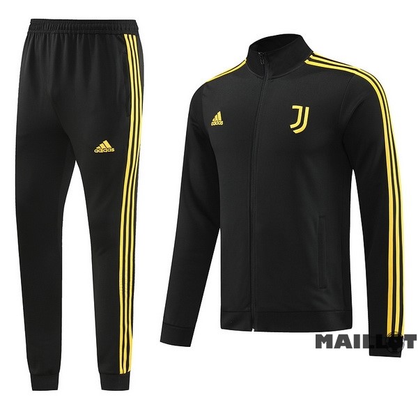 Foot Maillot Pas Cher Ensemble Complet Ropa Deportiva Con Cremallera Larga Juventus 2023 2024 Noir