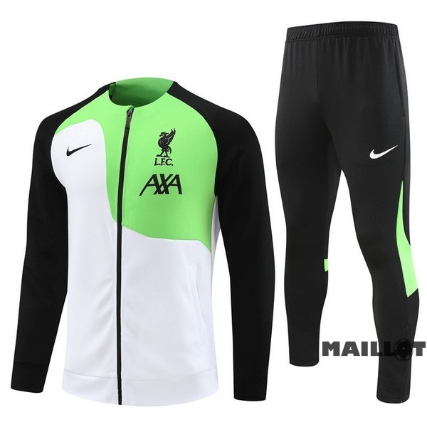 Foot Maillot Pas Cher Ensemble Complet Ropa Deportiva Con Cremallera Larga Liverpool 2022 2023 Blanc Vert Noir