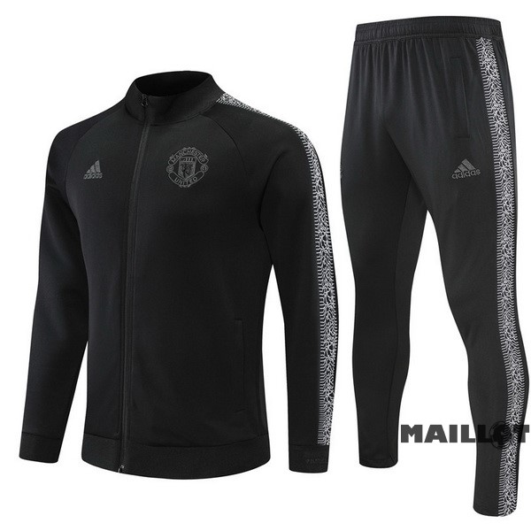 Foot Maillot Pas Cher Ensemble Complet Ropa Deportiva Con Cremallera Larga Manchester United 2022 2023 III Noir