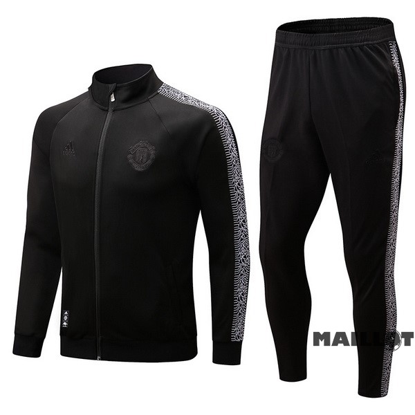 Foot Maillot Pas Cher Ensemble Complet Ropa Deportiva Con Cremallera Larga Manchester United 2022 2023 I Noir