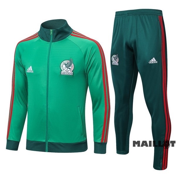 Foot Maillot Pas Cher Ensemble Complet Ropa Deportiva Con Cremallera Larga Mexique 2022 Vert