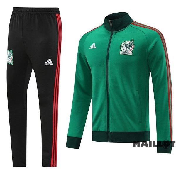 Foot Maillot Pas Cher Ensemble Complet Ropa Deportiva Con Cremallera Larga Mexique 2022 Vert I Noir