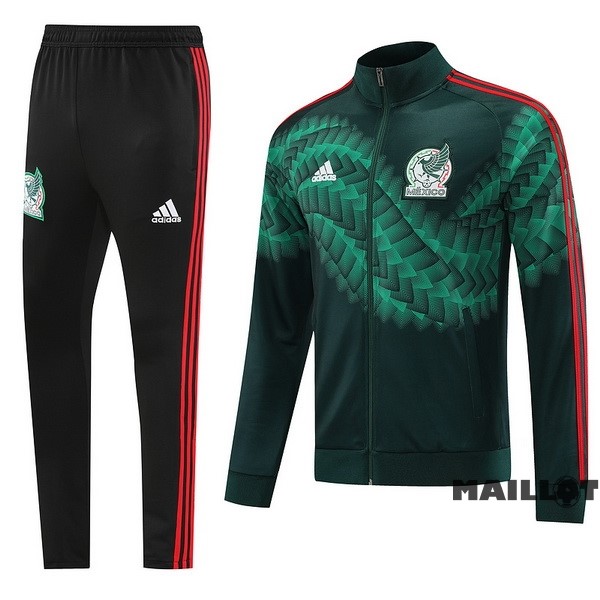 Foot Maillot Pas Cher Ensemble Complet Ropa Deportiva Con Cremallera Larga Mexique 2022 Vert Noir