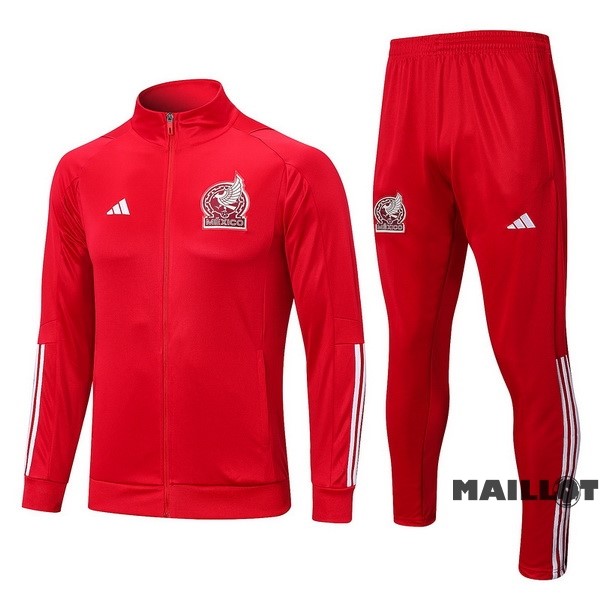 Foot Maillot Pas Cher Ensemble Complet Ropa Deportiva Con Cremallera Larga Mexique 2023 Rouge