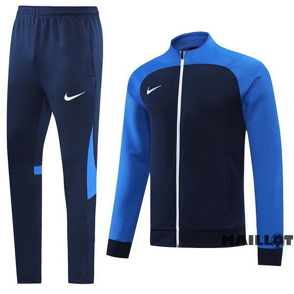 Foot Maillot Pas Cher Ensemble Complet Ropa Deportiva Con Cremallera Larga Nike 2022 2023 III Bleu