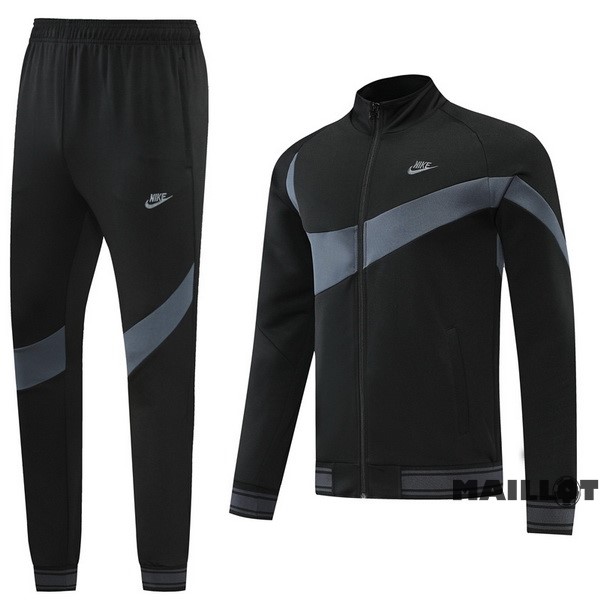 Foot Maillot Pas Cher Ensemble Complet Ropa Deportiva Con Cremallera Larga Nike 2022 2023 Noir Gris