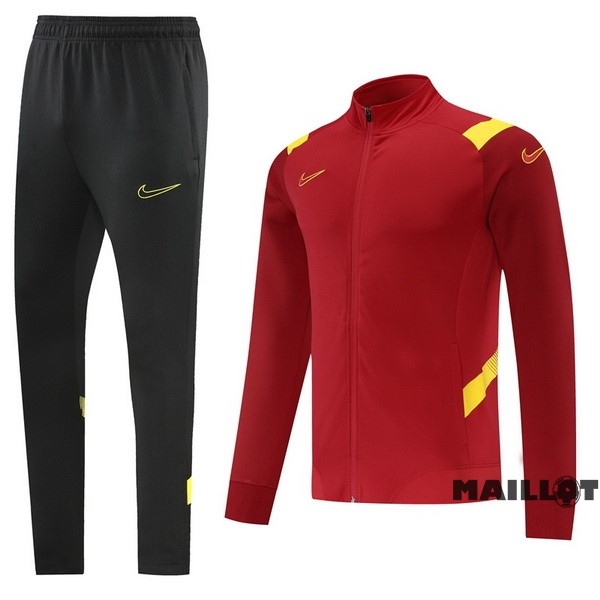 Foot Maillot Pas Cher Ensemble Complet Ropa Deportiva Con Cremallera Larga Nike 2022 2023 Noir Rouge