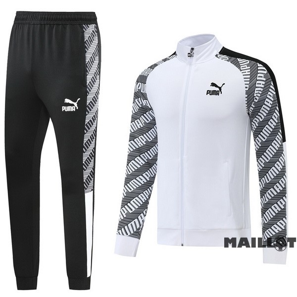 Foot Maillot Pas Cher Ensemble Complet Ropa Deportiva Con Cremallera Larga PUMA 2022 2023 Blanc Noir