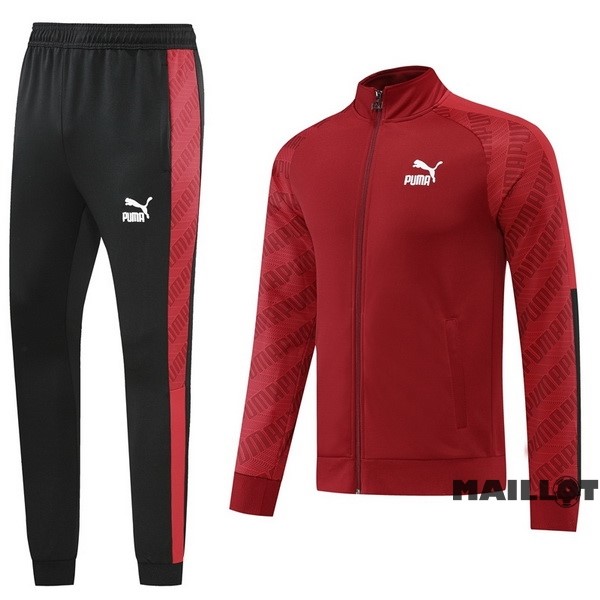 Foot Maillot Pas Cher Ensemble Complet Ropa Deportiva Con Cremallera Larga PUMA 2022 2023 Noir Rouge