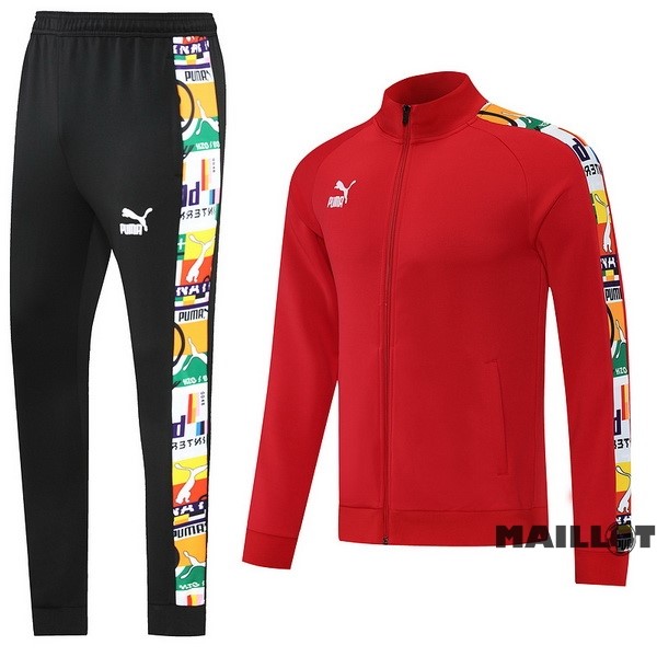 Foot Maillot Pas Cher Ensemble Complet Ropa Deportiva Con Cremallera Larga PUMA 2022 2023 Rouge Noir