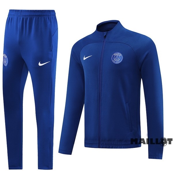 Foot Maillot Pas Cher Ensemble Complet Ropa Deportiva Con Cremallera Larga Paris Saint Germain 2022 2023 Bleu