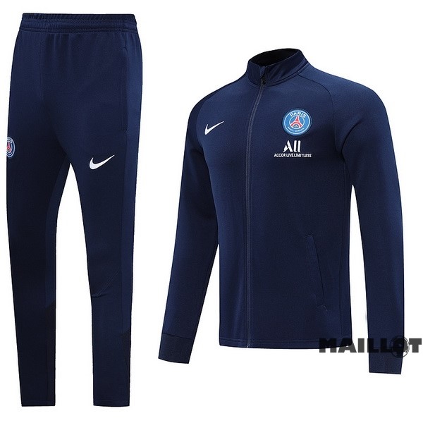 Foot Maillot Pas Cher Ensemble Complet Ropa Deportiva Con Cremallera Larga Paris Saint Germain 2022 2023 Bleu Marine