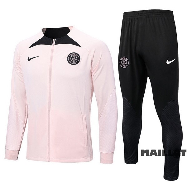 Foot Maillot Pas Cher Ensemble Complet Ropa Deportiva Con Cremallera Larga Paris Saint Germain 2022 2023 Rose Noir