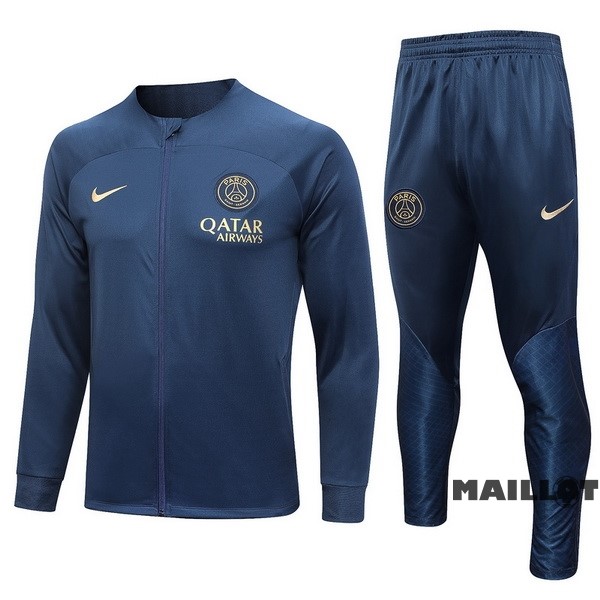 Foot Maillot Pas Cher Ensemble Complet Ropa Deportiva Con Cremallera Larga Paris Saint Germain 2023 2024 Bleu Marine