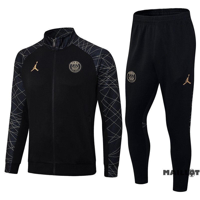 Foot Maillot Pas Cher Ensemble Complet Ropa Deportiva Con Cremallera Larga Paris Saint Germain 2023 2024 I Noir