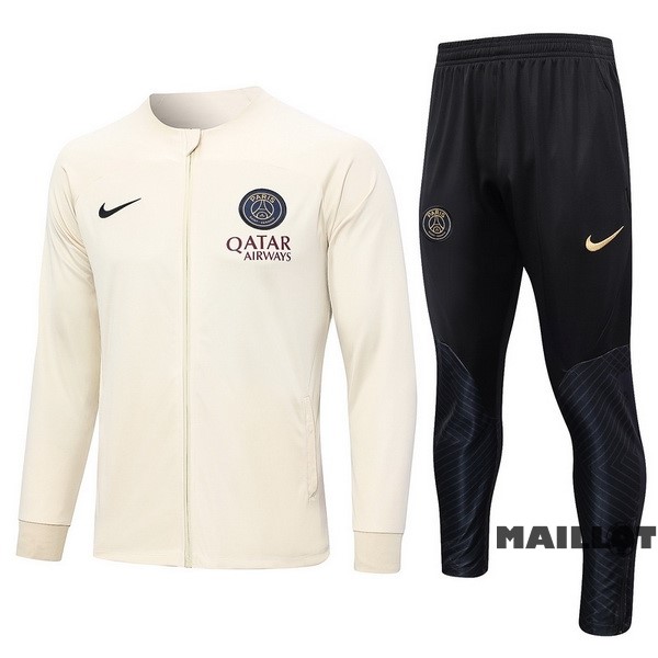 Foot Maillot Pas Cher Ensemble Complet Ropa Deportiva Con Cremallera Larga Paris Saint Germain 2023 2024 Jaune Noir