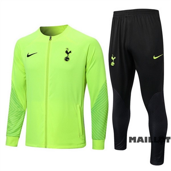 Foot Maillot Pas Cher Ensemble Complet Ropa Deportiva Con Cremallera Larga Tottenham Hotspur 2022 2023 Vert Noir