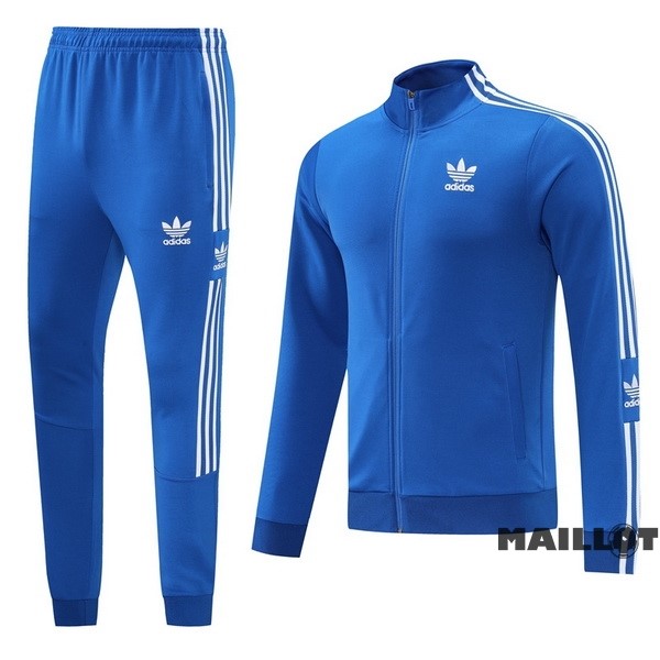 Foot Maillot Pas Cher Ensemble Complet Ropa Deportiva Con Cremallera Larga adidas 2022 2023 Bleu Blanc