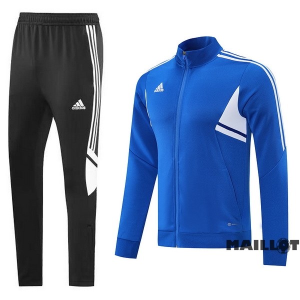 Foot Maillot Pas Cher Ensemble Complet Ropa Deportiva Con Cremallera Larga adidas 2022 2023 Bleu Noir Blanc