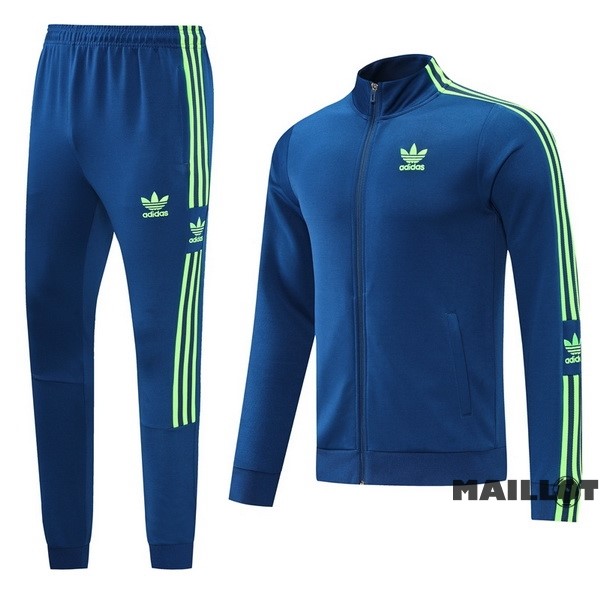 Foot Maillot Pas Cher Ensemble Complet Ropa Deportiva Con Cremallera Larga adidas 2022 2023 Bleu Vert