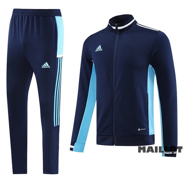 Foot Maillot Pas Cher Ensemble Complet Ropa Deportiva Con Cremallera Larga adidas 2023 Bleu Marine