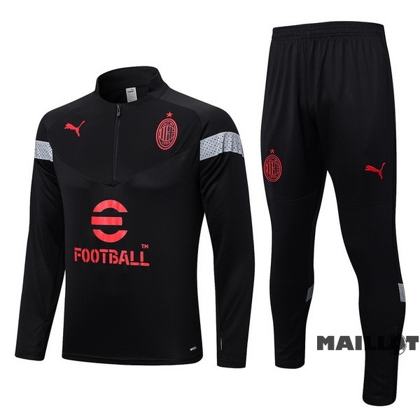 Foot Maillot Pas Cher Ensemble Complet Sudadera Entrainement AC Milan 2022 2023 Noir