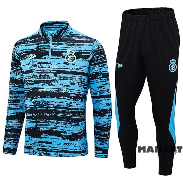 Foot Maillot Pas Cher Ensemble Complet Sudadera Entrainement Al Nassr 2022 2023 Bleu Noir