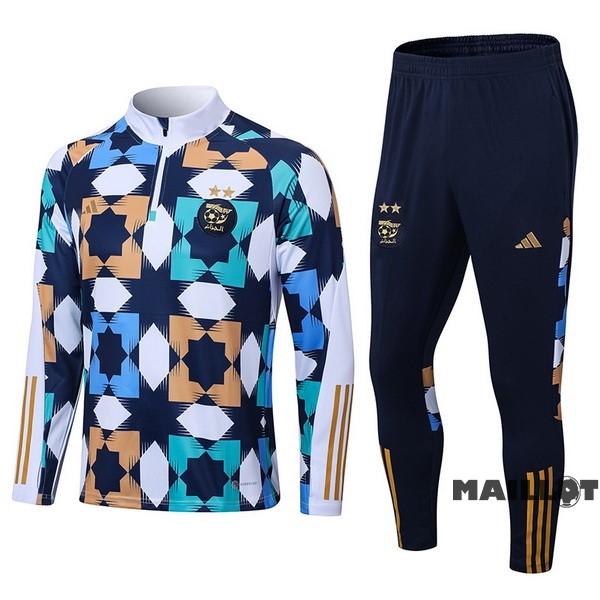 Foot Maillot Pas Cher Ensemble Complet Sudadera Entrainement Algérie 2022 Blanc Bleu