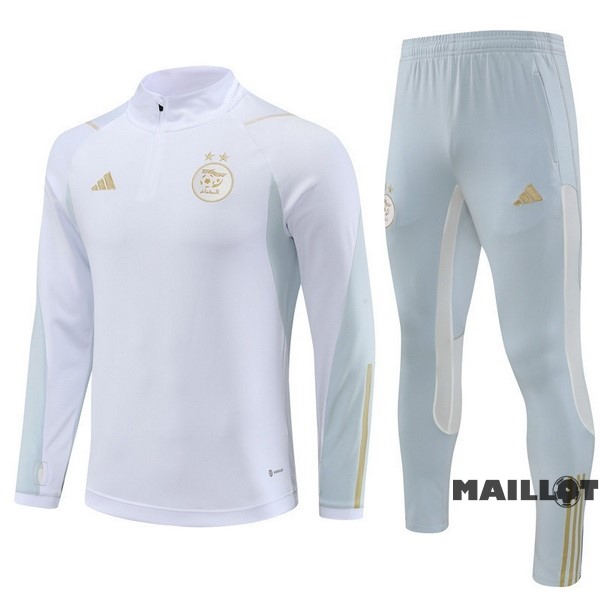 Foot Maillot Pas Cher Ensemble Complet Sudadera Entrainement Algérie 2023 Blanc