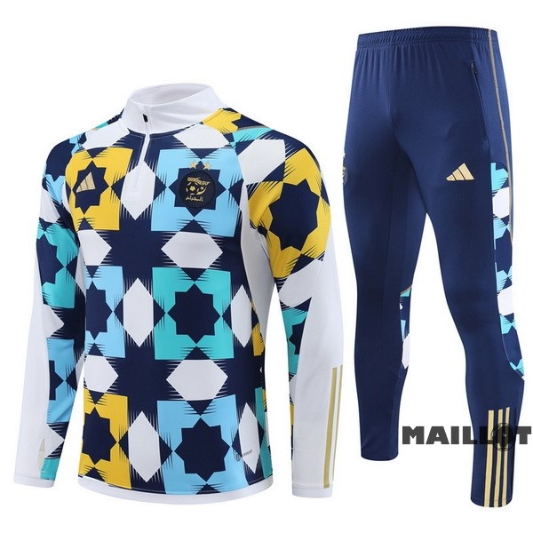 Foot Maillot Pas Cher Ensemble Complet Sudadera Entrainement Algérie 2023 Blanc I Bleu