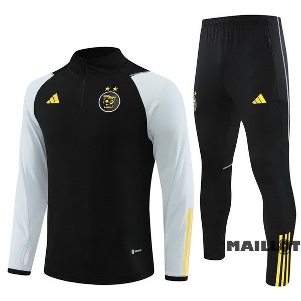 Foot Maillot Pas Cher Ensemble Complet Sudadera Entrainement Algérie 2023 Noir Gris