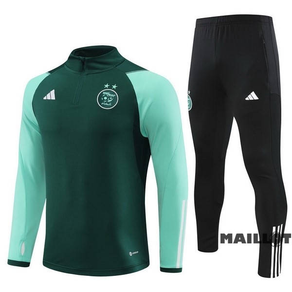 Foot Maillot Pas Cher Ensemble Complet Sudadera Entrainement Algérie 2023 Vert Noir