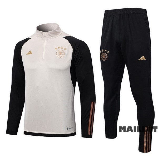 Foot Maillot Pas Cher Ensemble Complet Sudadera Entrainement Allemagne 2022 Blanc Jaune Noir