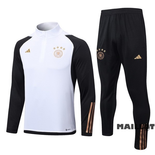 Foot Maillot Pas Cher Ensemble Complet Sudadera Entrainement Allemagne 2022 Blanc Noir