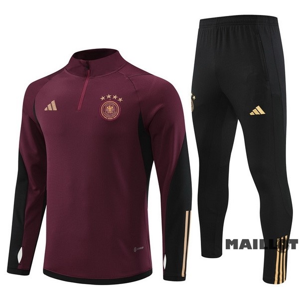 Foot Maillot Pas Cher Ensemble Complet Sudadera Entrainement Allemagne 2022 Bordeaux I Noir