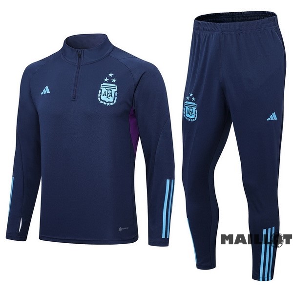 Foot Maillot Pas Cher Ensemble Complet Sudadera Entrainement Argentine 2022 Bleu I Marine