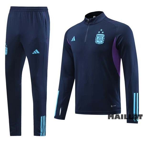 Foot Maillot Pas Cher Ensemble Complet Sudadera Entrainement Argentine 2022 Bleu Marine