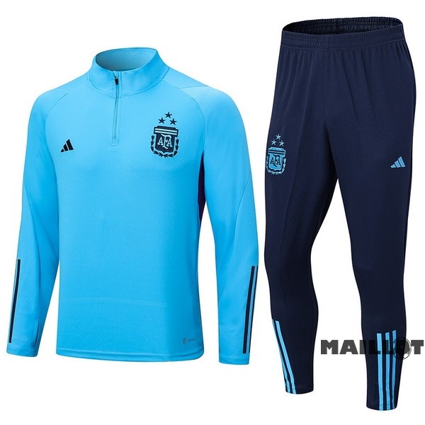 Foot Maillot Pas Cher Ensemble Complet Sudadera Entrainement Argentine 2022 II Bleu