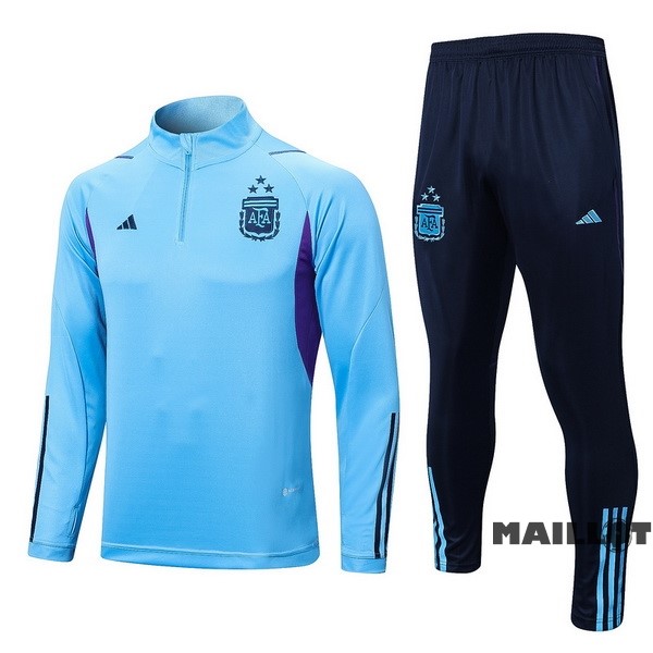 Foot Maillot Pas Cher Ensemble Complet Sudadera Entrainement Argentine 2023 Bleu