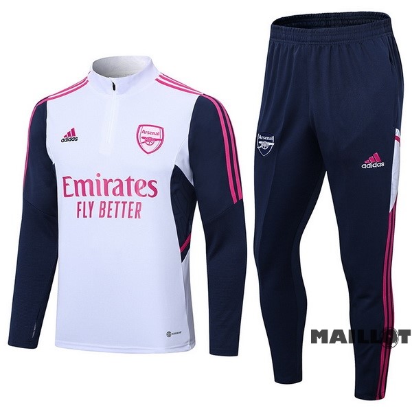 Foot Maillot Pas Cher Ensemble Complet Sudadera Entrainement Arsenal 2022 2023 Blanc Bleu Marine