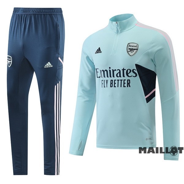 Foot Maillot Pas Cher Ensemble Complet Sudadera Entrainement Arsenal 2022 2023 Bleu Vert