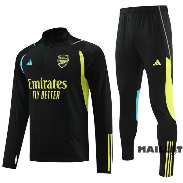 Foot Maillot Pas Cher Ensemble Complet Sudadera Entrainement Arsenal 2023 2024 Jaune Noir