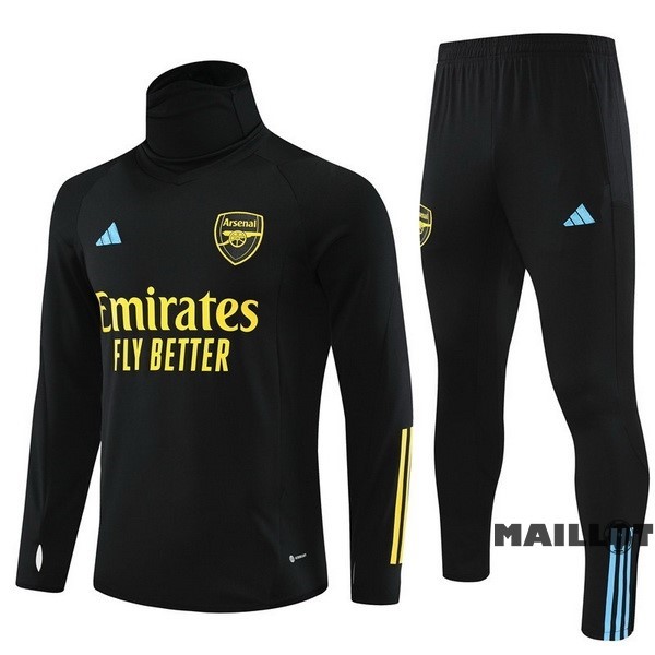 Foot Maillot Pas Cher Ensemble Complet Sudadera Entrainement Arsenal 2023 2024 Noir I Jaune